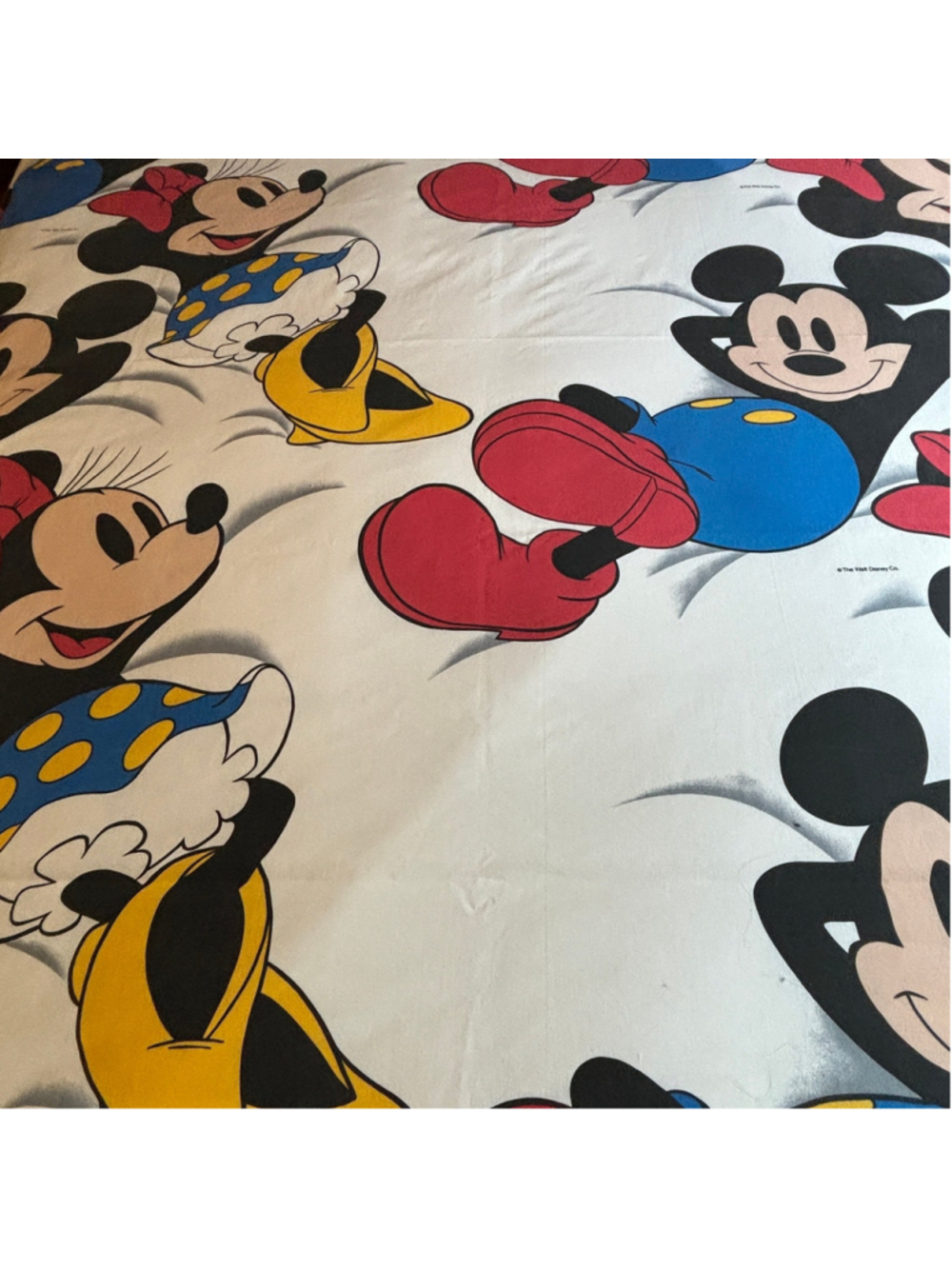 Vintage Disney Mickey Mouse and Minnie Mouse Twin Size Flat Sheets Bedding